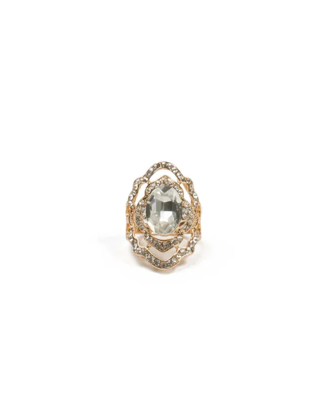 Oval Stone Pave Ring - Large sold by Collete Hayman