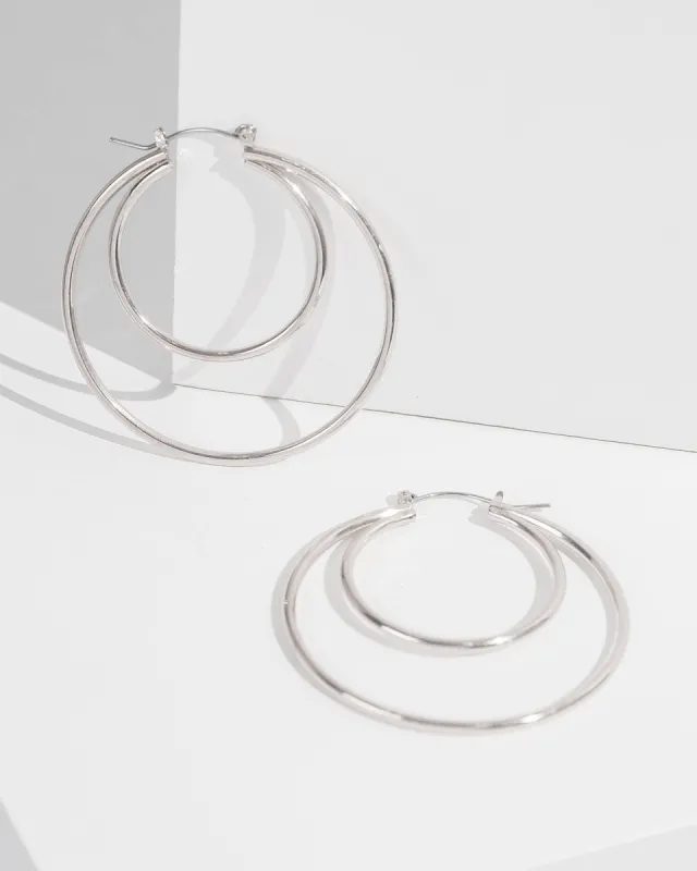 Silver Large Double Hoop Earrings sold by Collete Hayman