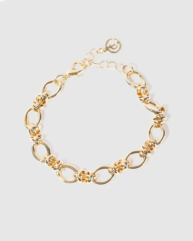 Gold Oval Linked Chain Bracelet sold by Collete Hayman