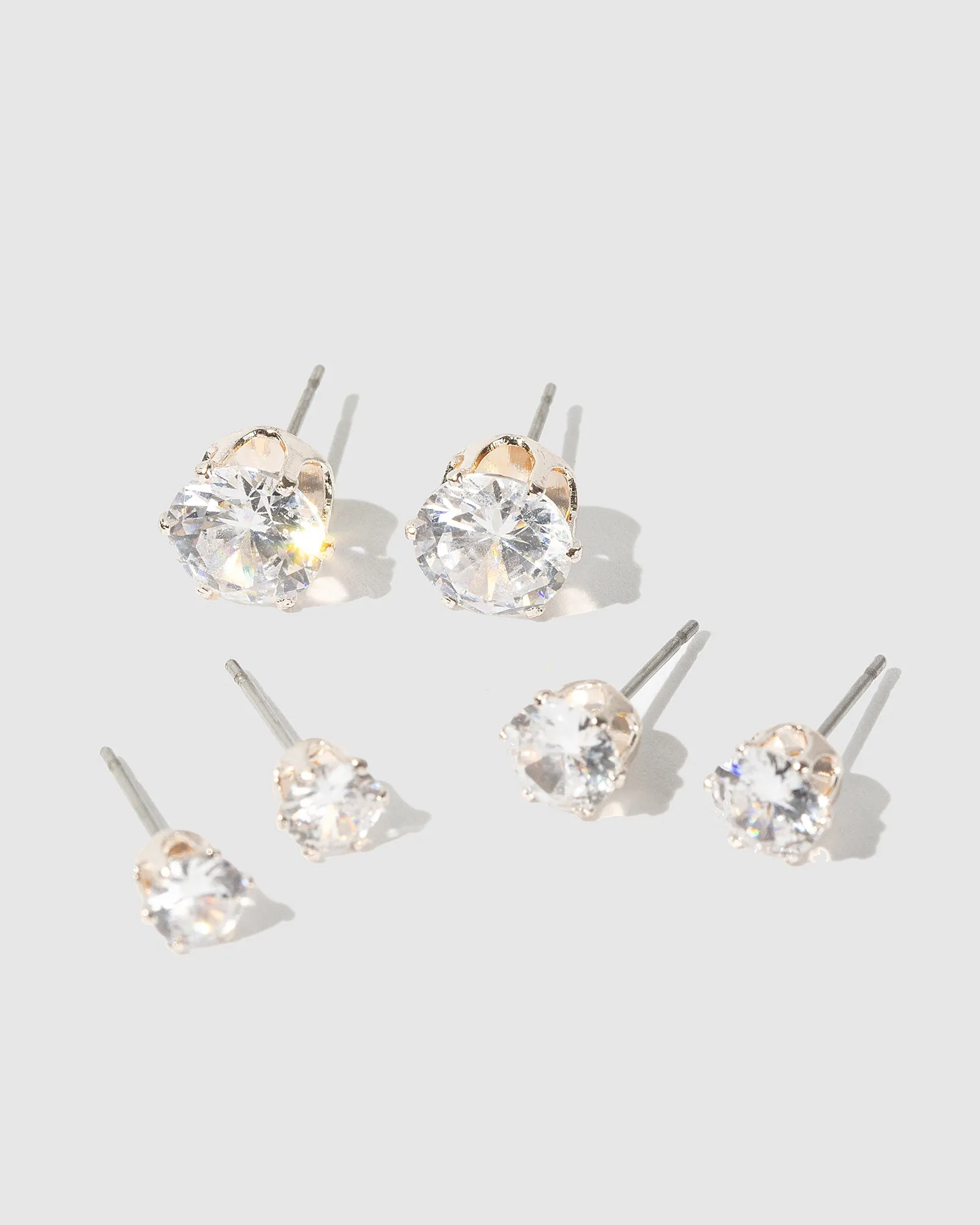Rose Gold 3 Pack Round Stud Earrings sold by Collete Hayman product image thumbnail 3