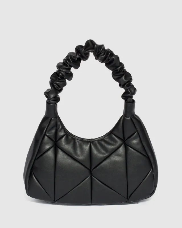 Black Tess Scrunch Handle Bag sold by Collete Hayman