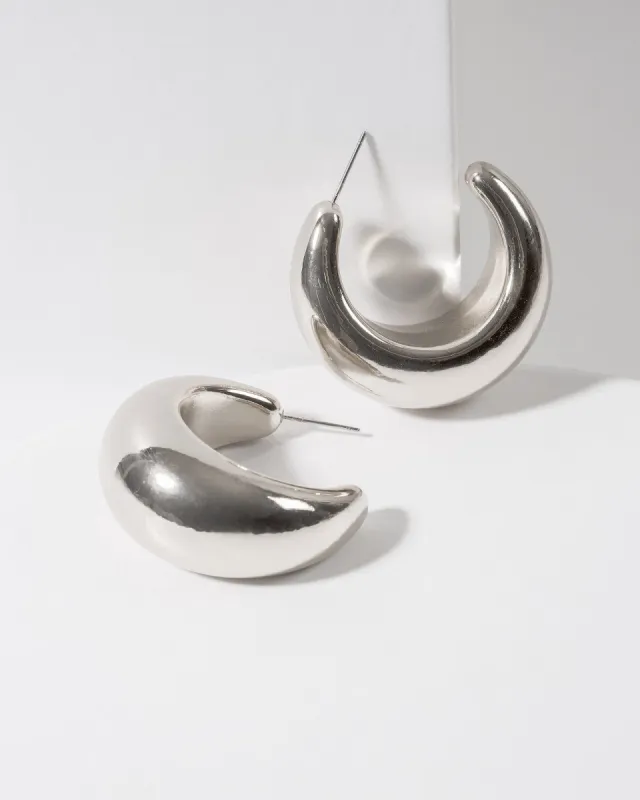 Silver Chunky Hoop Earrings sold by Collete Hayman