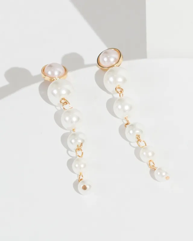White Pearl Drop Earrings sold by Collete Hayman