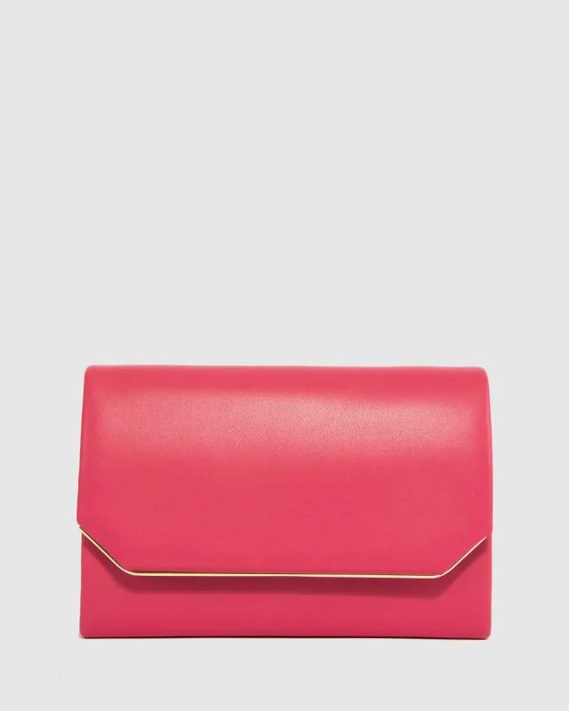 Pink Penny Flap Clutch made by Collete Hayman
