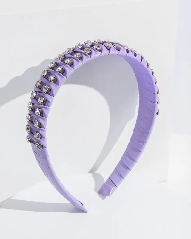 Purple Double Row Ruched Headband sold by Collete Hayman