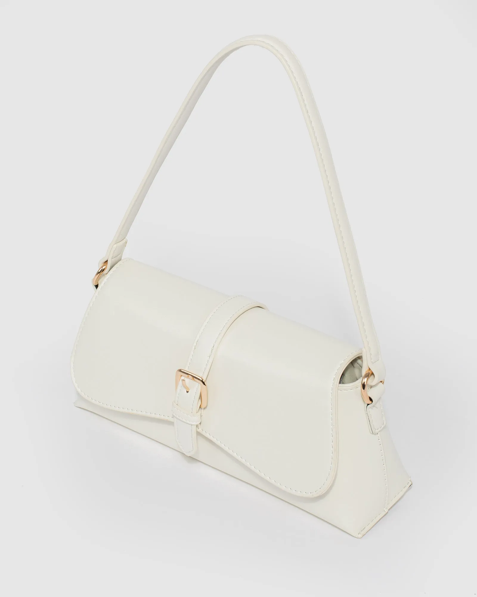 White Sasha Buckle Shoulder Bag sold by Collete Hayman product image thumbnail 5