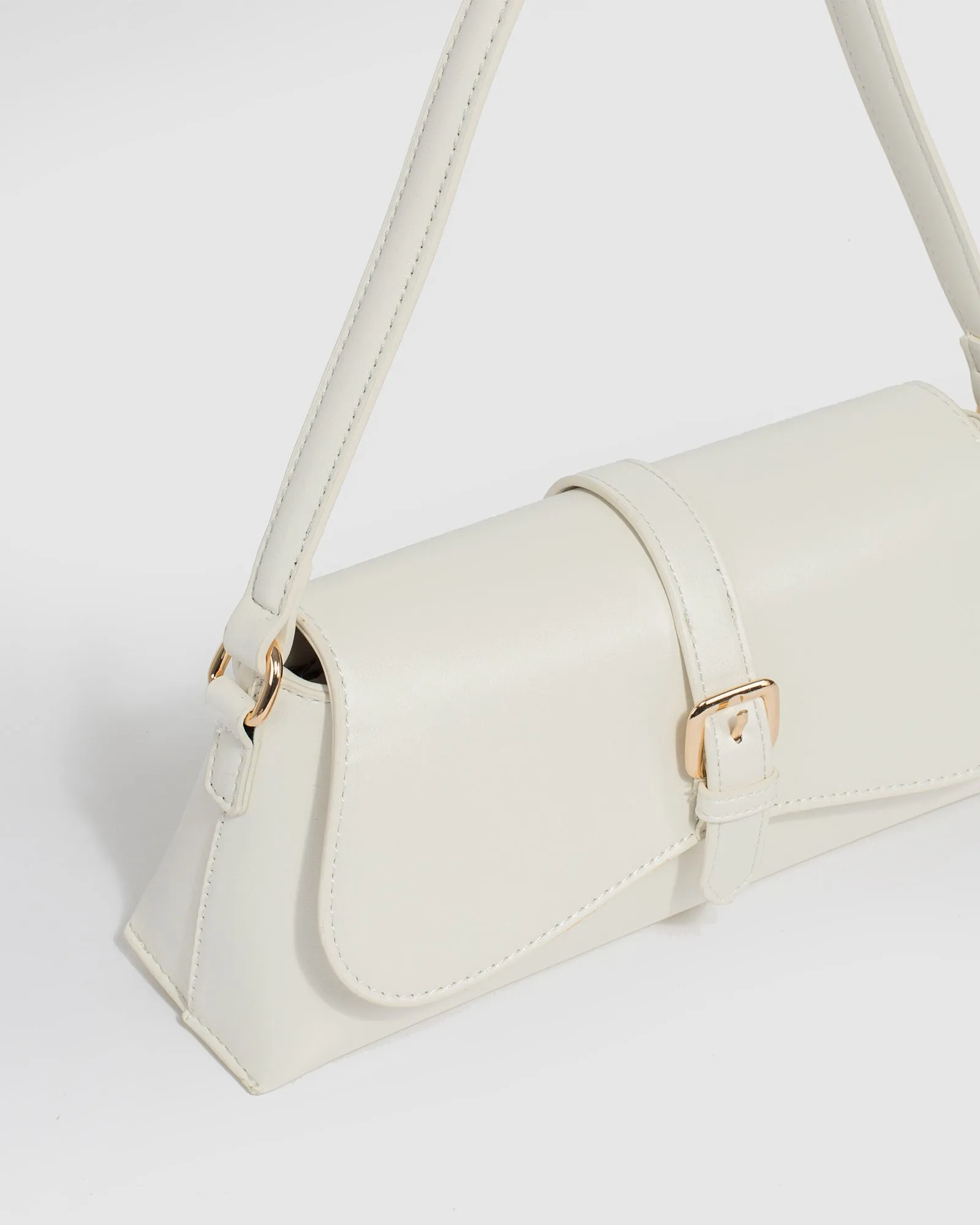 White Sasha Buckle Shoulder Bag sold by Collete Hayman product image thumbnail 3