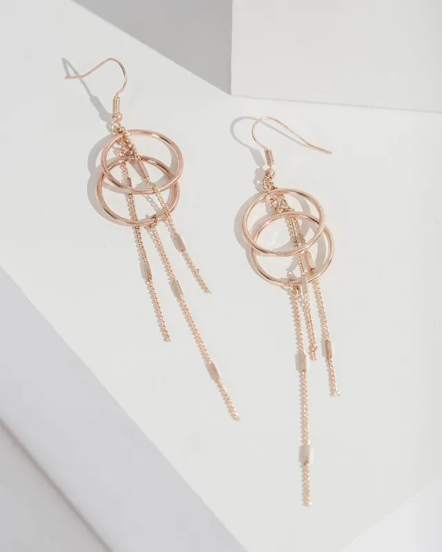 Rose Gold Loops And Chain Hook Earrings sold by Collete Hayman