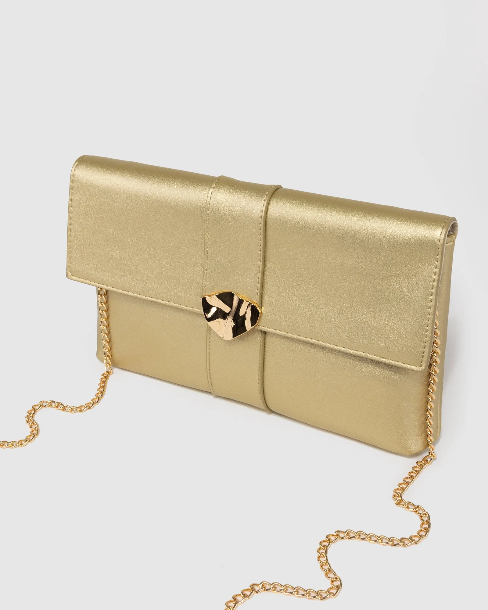 Gold Polly Flap Clutch sold by Collete Hayman product image thumbnail 4