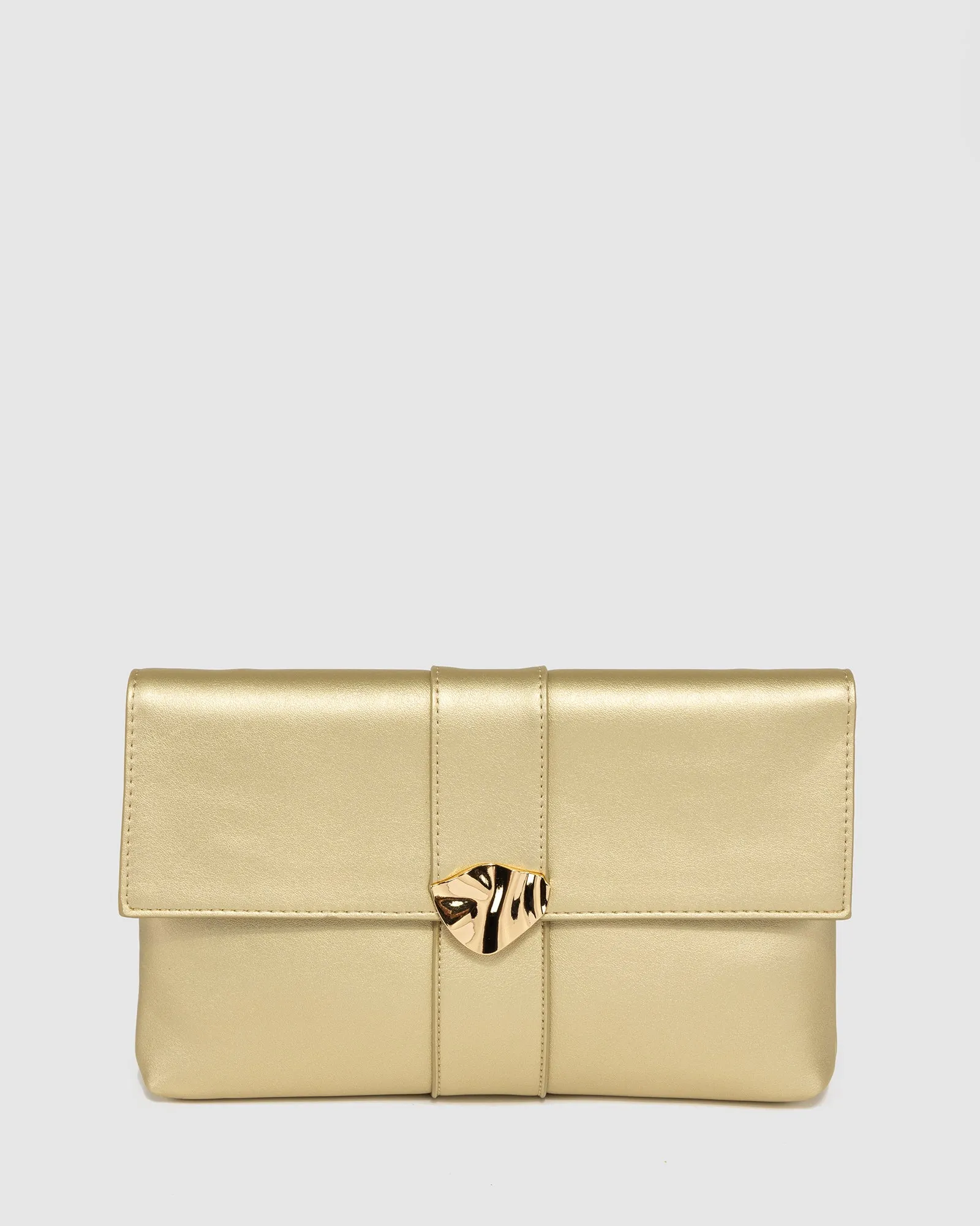 Gold Polly Flap Clutch sold by Collete Hayman