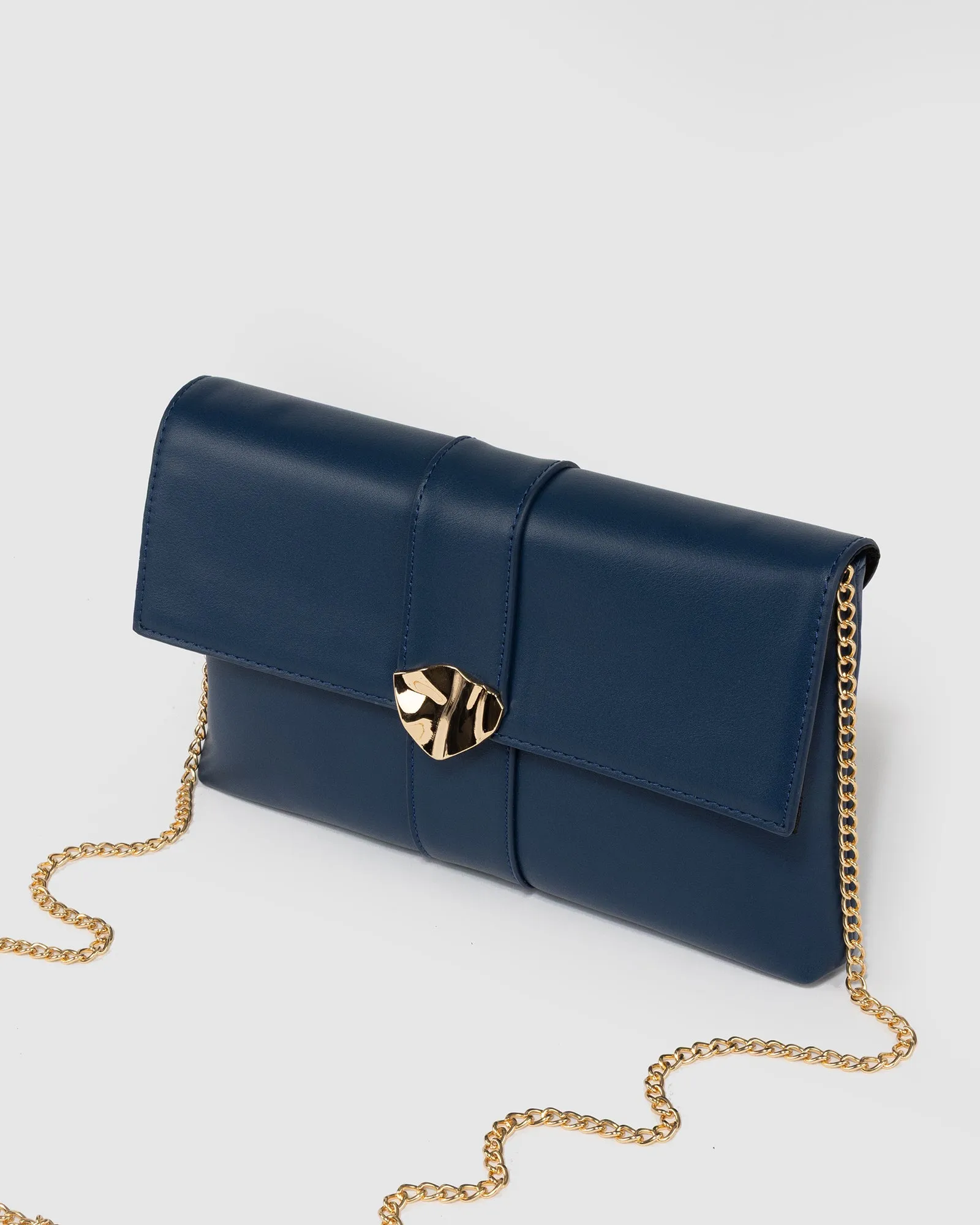 Navy Polly Flap Clutch sold by Collete Hayman product image thumbnail 4