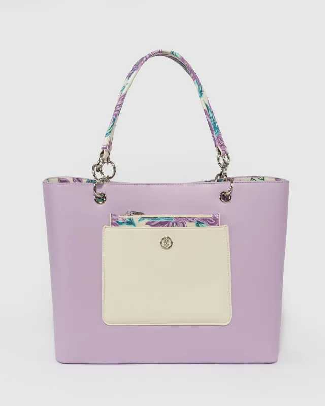 Purple Tia Pocket Tote made by Collete Hayman