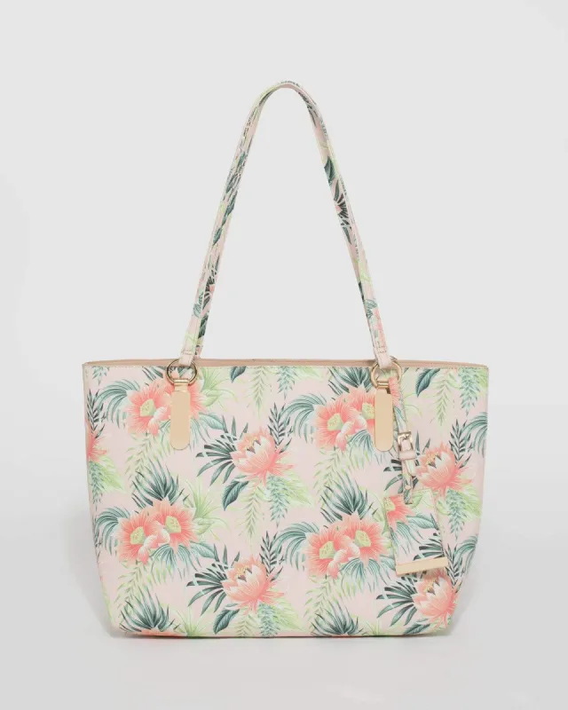 Pink Print Angelina Medium Print Tote sold by Collete Hayman