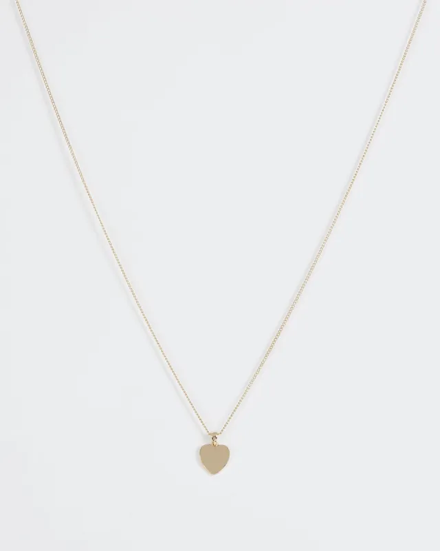 Gold Fine Plain Heart Charm Necklace sold by Collete Hayman