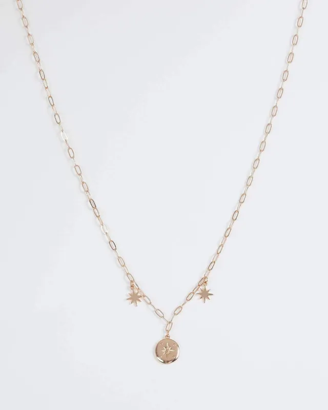 Gold Star Pendant Short Necklace sold by Collete Hayman