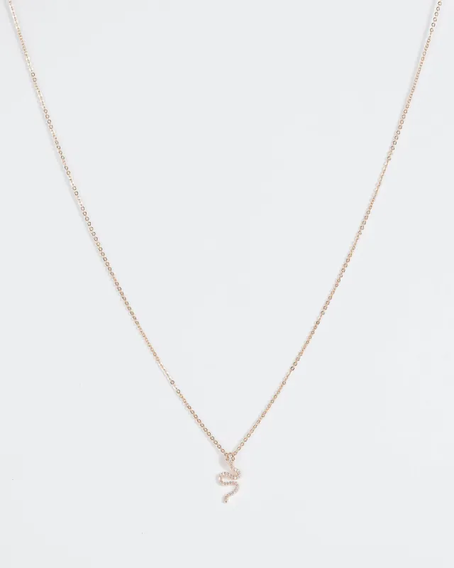 Gold Diamante Snake Chain Necklace sold by Collete Hayman