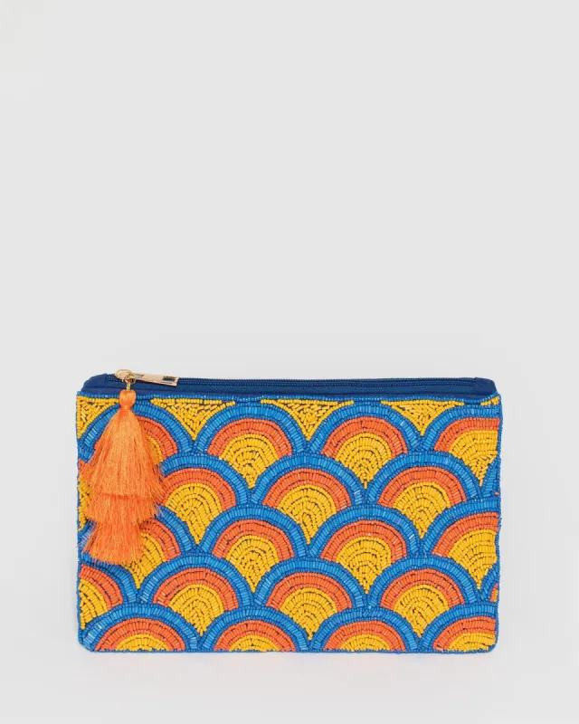 Multi Colour Sarah Beaded Clutch Bag sold by Collete Hayman