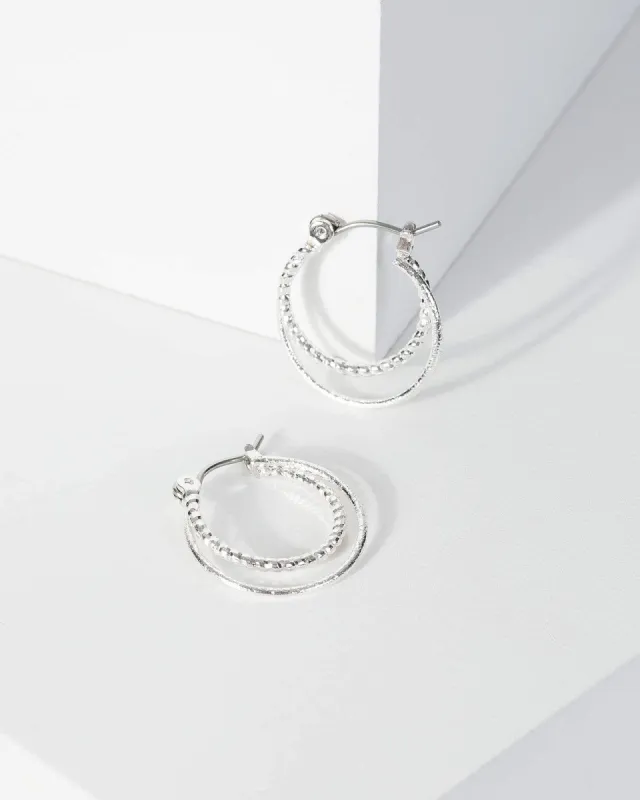 White Gold Fine Double Looped Hoop Earrings sold by Collete Hayman