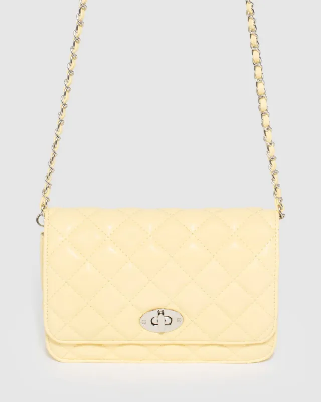 Eboni Quilted Yellow Crossbody Bag sold by Collete Hayman