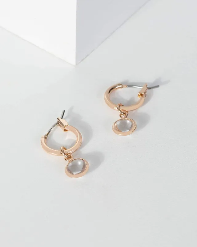 Gold Crystal Huggie Hoop Earrings sold by Collete Hayman