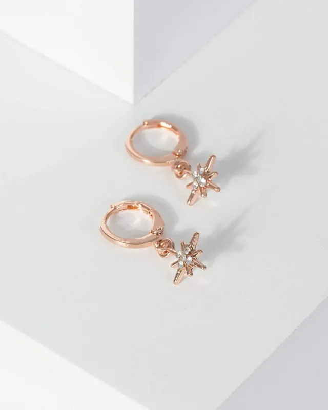 Rose Gold Star Huggie Hoop Earrings sold by Collete Hayman