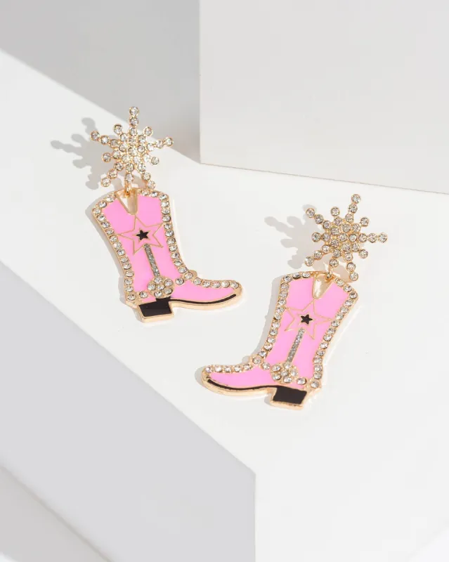 Pink Cowboy Boot Earrings sold by Collete Hayman