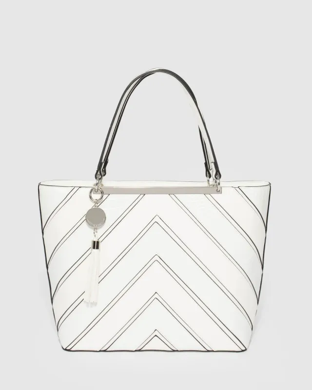 Erica White Panel Tote Bag sold by Collete Hayman