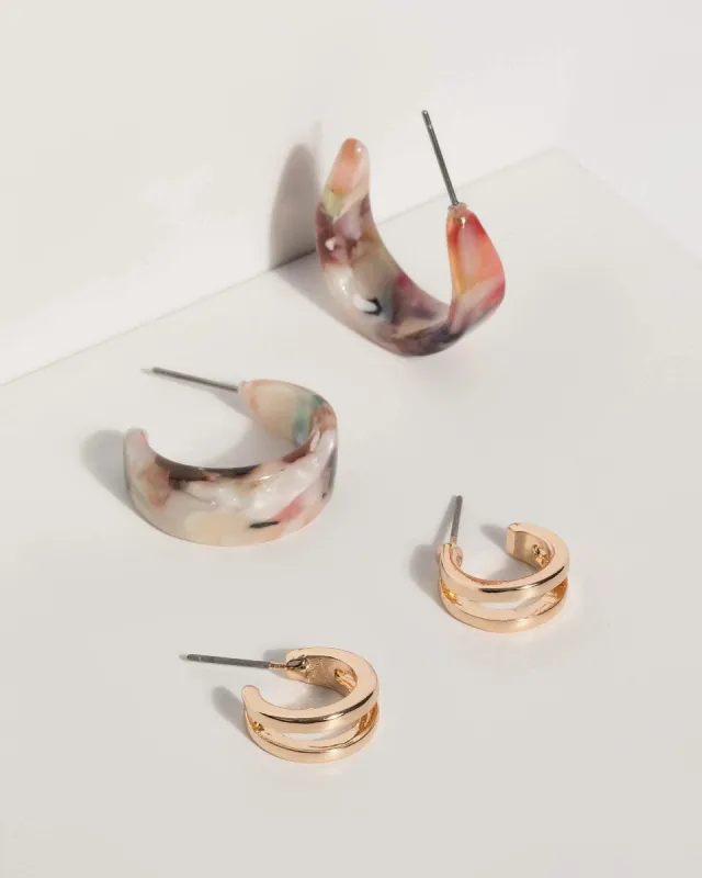 Gold Organic Stud Earrings sold by Collete Hayman