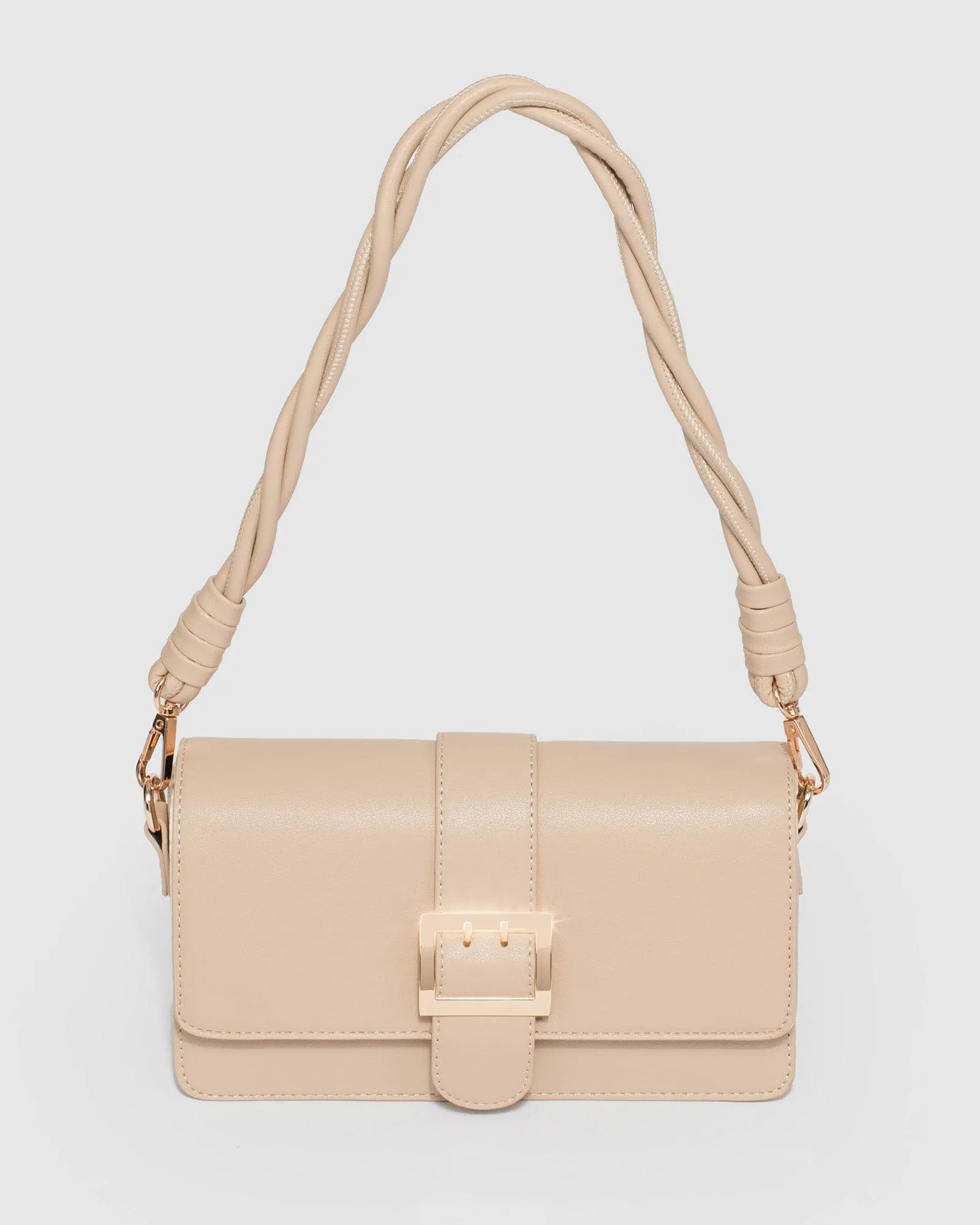 Nude Francesca Twist Shoulder Bag sold by Collete Hayman