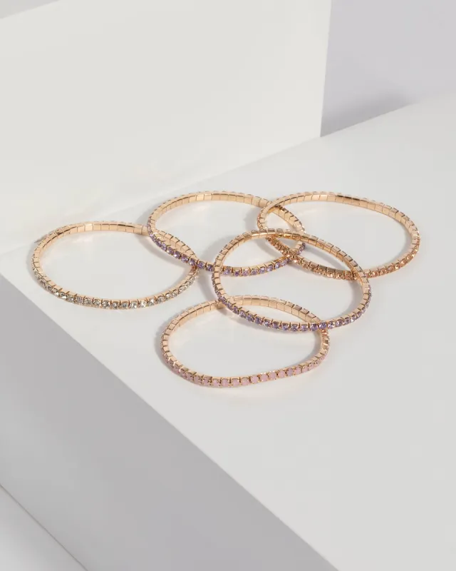 Pink Multi Crystal Strand Bracelet sold by Collete Hayman