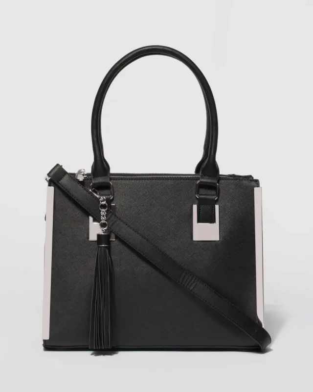 Black Lucy Square Hardware Tote Bag sold by Collete Hayman