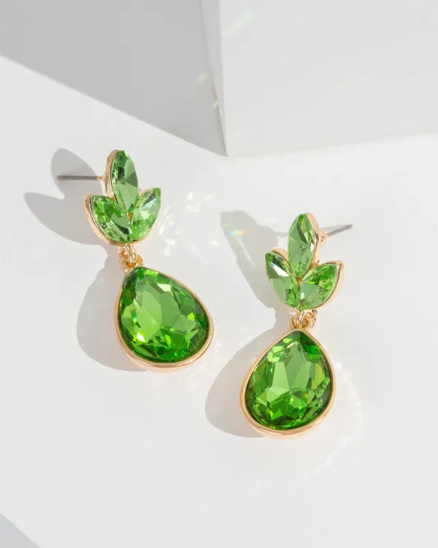 Green Crystal Cluster Drop Earrings sold by Collete Hayman