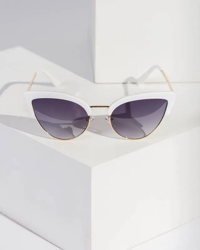 White Browline Sunglasses sold by Collete Hayman