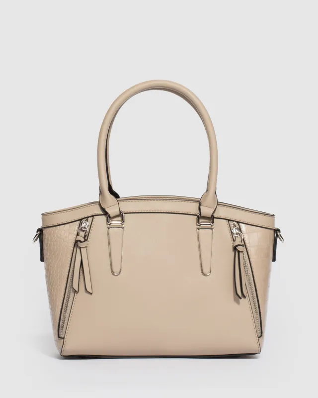 Taupe Carissa Tote Bag sold by Collete Hayman