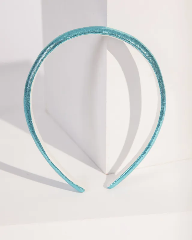 Blue Thin Metallic Headband sold by Collete Hayman