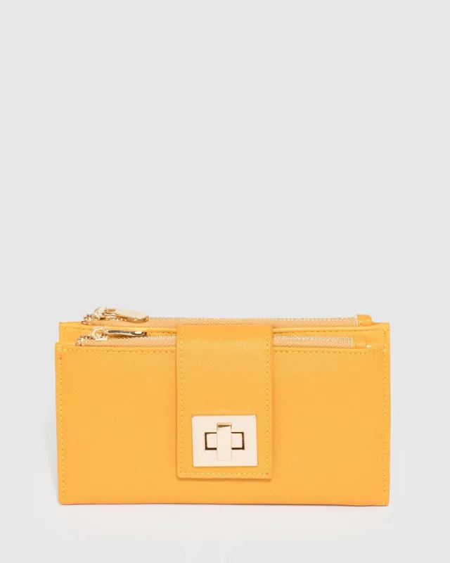 Greta Lock Yellow Wallet sold by Collete Hayman