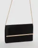 Black Satin Harriet Clutch Bag sold by Collete Hayman