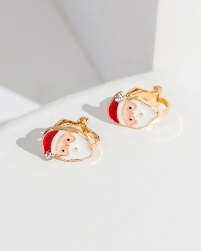 Red Santa Clip On Earrings sold by Collete Hayman