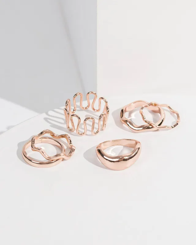 Rose Gold Wiggly Multi Ring Pack sold by Collete Hayman