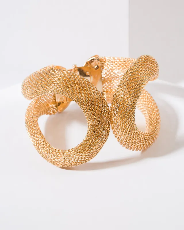 Gold Textured Loop Bangle sold by Collete Hayman