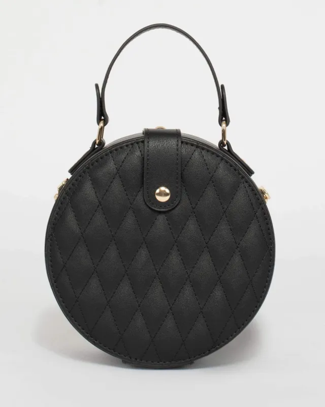 Black Marina Quilt Round Bag sold by Collete Hayman