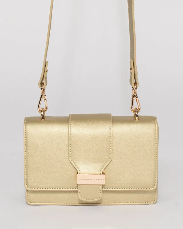 Gold Pheobe Buckle Crossbody Bag sold by Collete Hayman