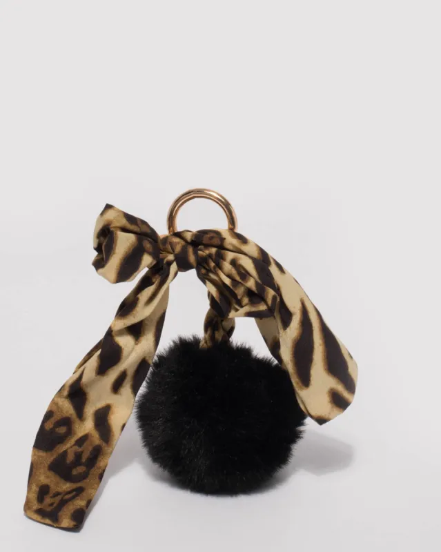 Leopard Scarf Pom Pom Keyring sold by Collete Hayman
