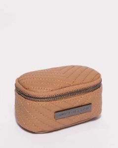 Caramel Quilted Jewel Case With Gunmetal Hardware sold by Collete Hayman
