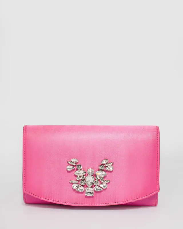 Pink Lila Crystal Clutch sold by Collete Hayman