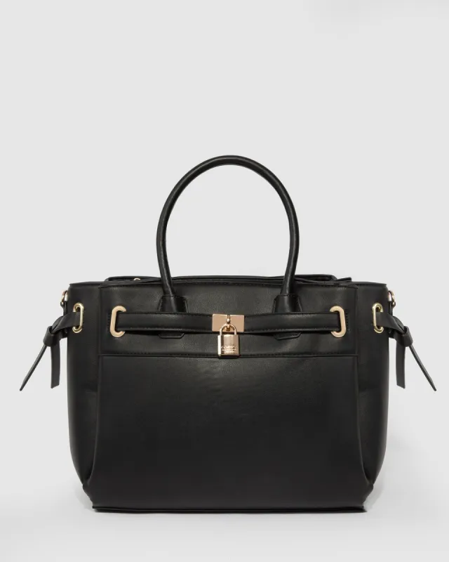 Black Elora Tie Tassel Tote Bag sold by Collete Hayman