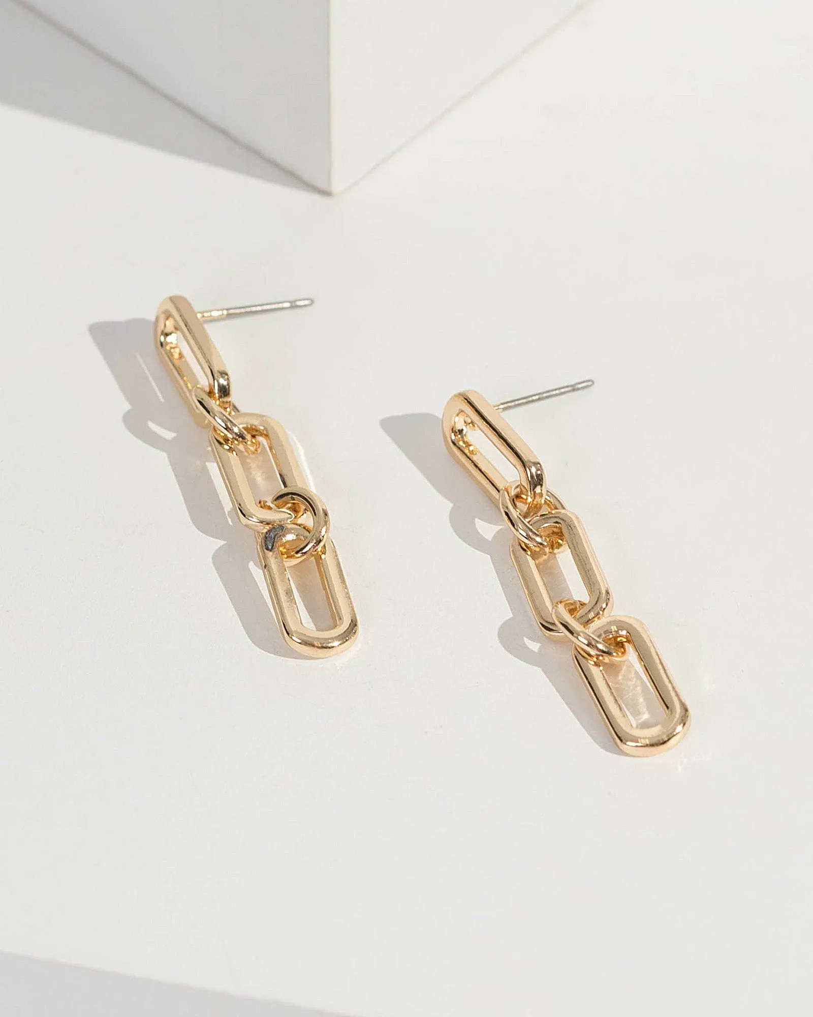Gold Chain Link Drop Earrings sold by Collete Hayman