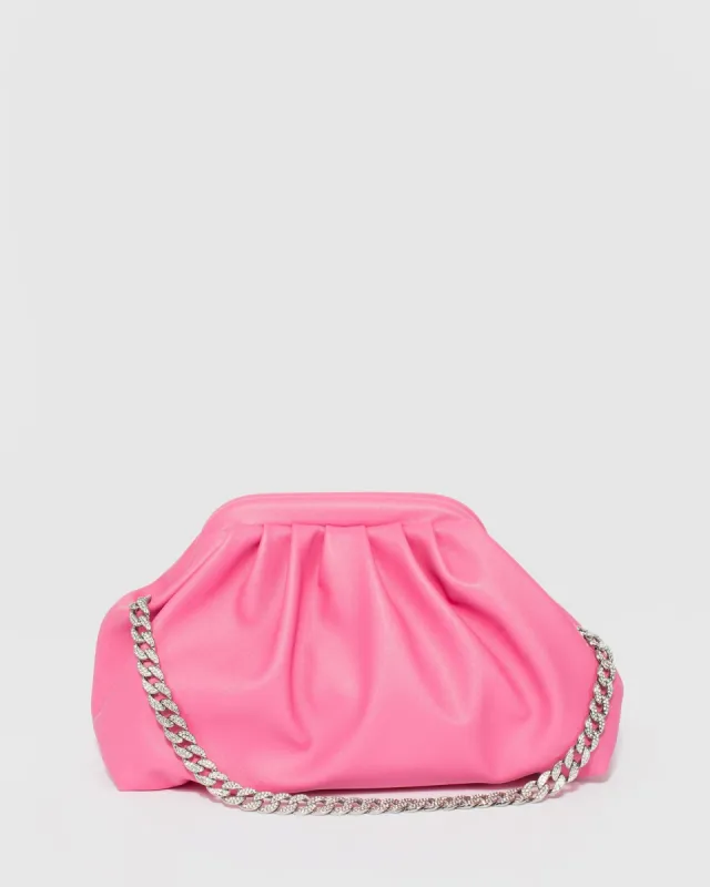 Pink Claire Crystal Pouch Bag sold by Collete Hayman