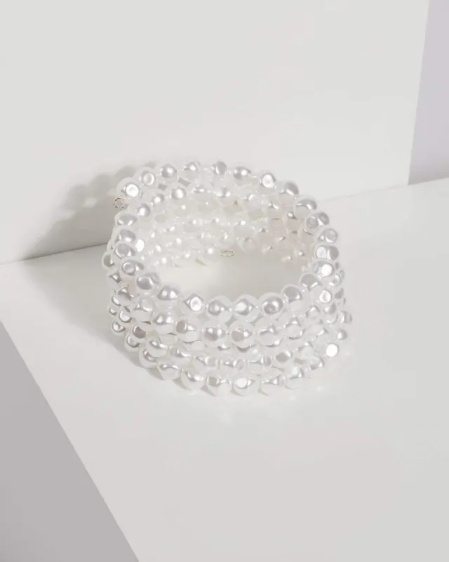 Silver Pearl Twisted Bracelet sold by Collete Hayman