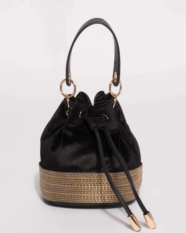 Black Anna Evening Bucket Bag sold by Collete Hayman